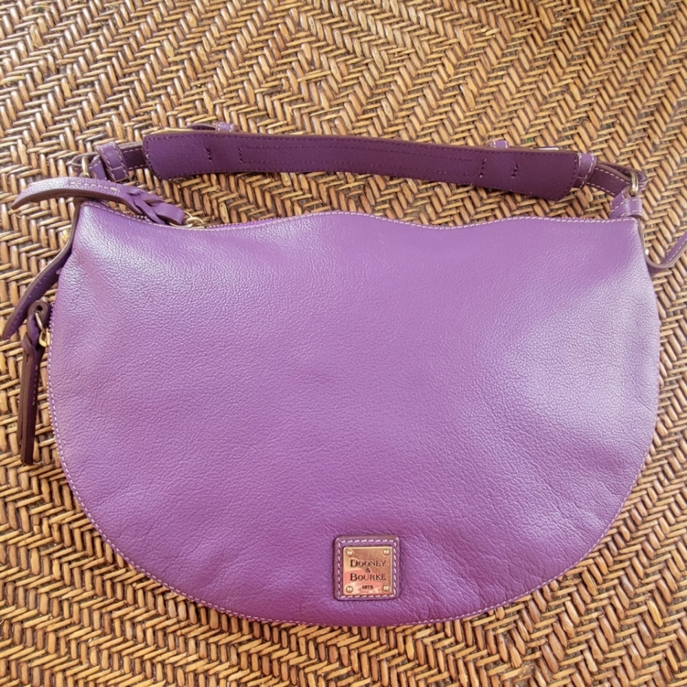 Dooney & Bourke Pebble Leather Half Moon Hobo Shoulder  Bag